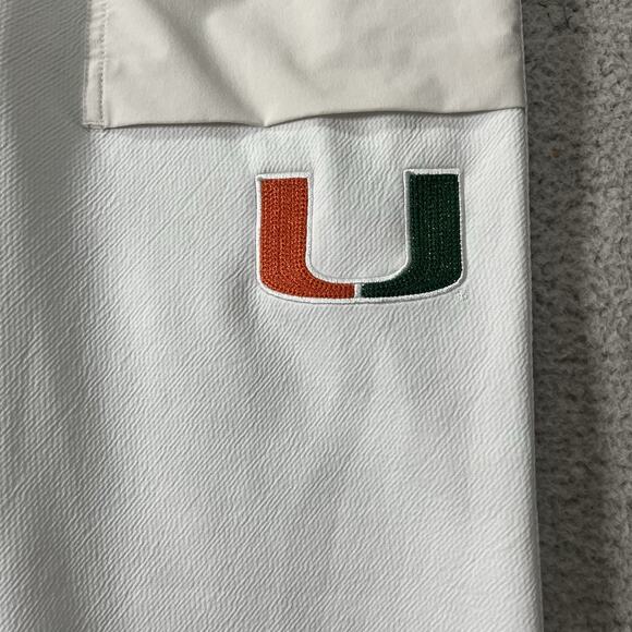 Miami Hurricanes Sweatpants Mens Large Joggers Adidas Pants Stretch NCAA - Picture 2 of 16